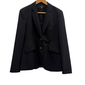 iCO Black Blazer Jacket, Business Casual Career Office, Minimalist Style Size 12